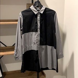 Comfy gray and black tunic dress